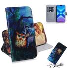 Oil Painting Owl Pattern Coloured Drawing Horizontal Flip Leather Case for Huawei Honor 8X, with Holder & Card Slots & Wallet - 1