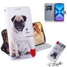 Pug Pattern Coloured Drawing Horizontal Flip Leather Case for Huawei Honor 8X, with Holder & Card Slots & Wallet - 1