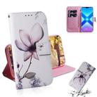 Magnolia Flower Pattern Coloured Drawing Horizontal Flip Leather Case for Huawei Honor 8X, with Holder & Card Slots & Wallet - 1