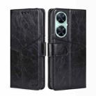 For Huawei Enjoy 60 Pro / nova 11i / Maimang 20 Geometric Stitching Flip Leather Phone Case (Black) - 1