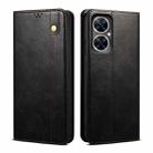 Oil Wax Crazy Horse Texture Leather Phone Case For Huawei Maimang 20 / Enjoy 60 Pro / nova 11i (Black) - 1