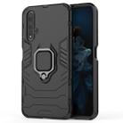 PC + TPU Shockproof Protective Case for Huawei Honor 20, with Magnetic Ring Holder (Black) - 1