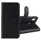 Litchi Texture Horizontal Flip Leather Case for Huawei Y9 (2019), with Holder & Card Slots & Wallet(Black) - 1