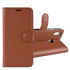 Litchi Texture Horizontal Flip Leather Case for Huawei Y9 (2019), with Holder & Card Slots & Wallet(Brown) - 1