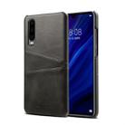 Suteni Calf Texture Protective Case for Huawei P30, with Card Slots (Black) - 1