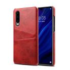 Suteni Calf Texture Protective Case for Huawei P30, with Card Slots (Red) - 1