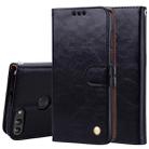 Business Style Oil Wax Texture Horizontal Flip Leather Case for Huawei P Smart / Enjoy 7S, with Holder & Card Slots & Wallet(Black) - 1