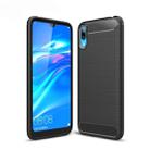 Brushed Texture Carbon Fiber Shockproof TPU Case for Huawei Enjoy 9 (Black) - 1