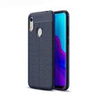 Litchi Texture TPU Shockproof Case for Huawei Honor 8A (Navy Blue) - 1