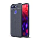 Litchi Texture TPU Shockproof Case for Huawei Honor V20(Navy Blue) - 1