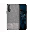 Shockproof Splicing PU + Cloth Protective Case for Huawei Honor View 20 (Grey) - 1