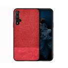 Shockproof Splicing PU + Cloth Protective Case for Huawei Honor View 20 (Red) - 1