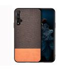 Shockproof Splicing PU + Cloth Protective Case for Huawei Honor View 20 (Brown) - 1