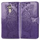 Butterfly Love Flowers Embossing Horizontal Flip Leather Case for Huawei Mate 20 Lite, with Holder & Card Slots & Wallet (Dark Purple) - 1