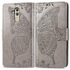 Butterfly Love Flowers Embossing Horizontal Flip Leather Case for Huawei Mate 20 Lite, with Holder & Card Slots & Wallet (Grey) - 1