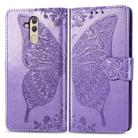 Butterfly Love Flowers Embossing Horizontal Flip Leather Case for Huawei Mate 20 Lite, with Holder & Card Slots & Wallet (Light Purple) - 1