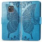 Butterfly Love Flowers Embossing Horizontal Flip Leather Case for Huawei Mate 20 Pro, with Holder & Card Slots & Wallet (Blue) - 1