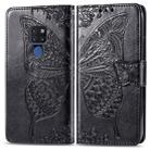 Butterfly Love Flowers Embossing Horizontal Flip Leather Case for Huawei Mate 20, with Holder & Card Slots & Wallet & Lanyard(Black) - 1