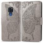 Butterfly Love Flowers Embossing Horizontal Flip Leather Case for Huawei Mate 20, with Holder & Card Slots & Wallet & Lanyard (Grey) - 1