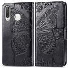 Butterfly Love Flowers Embossing Horizontal Flip Leather Case for Huawei P30 Lite / Nova 4e, with Holder & Card Slots & Wallet & Lanyard (Black) - 1