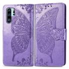 Butterfly Love Flowers Embossing Horizontal Flip Leather Case for Huawei P30 Pro, with Holder & Card Slots & Wallet & Lanyard (Light Purple) - 1
