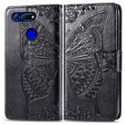 Butterfly Love Flowers Embossing Horizontal Flip Leather Case for Huawei V20, with Holder & Card Slots & Wallet & Lanyard (Black) - 1