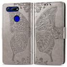 Butterfly Love Flowers Embossing Horizontal Flip Leather Case for Huawei V20, with Holder & Card Slots & Wallet & Lanyard (Grey) - 1