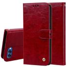 Business Style Oil Wax Texture Horizontal Flip Leather Case for Huawei Honor 10, with Holder & Card Slots & Wallet(Red) - 1