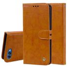 Business Style Oil Wax Texture Horizontal Flip Leather Case for Huawei Honor 10, with Holder & Card Slots & Wallet(Brown) - 1