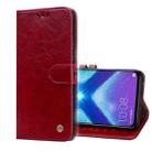 Business Style Oil Wax Texture Horizontal Flip Leather Case for Huawei Honor 8X, with Holder & Card Slots & Wallet(Red) - 1