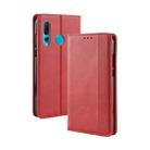 Magnetic Buckle Retro Texture Horizontal Flip Leather Case for Huawei nova 4, with Holder & Card Slots & Wallet (Red) - 1