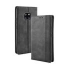 Magnetic Buckle Retro Texture Horizontal Flip Leather Case for Huawei Mate 20 Pro, with Holder & Card Slots & Wallet (Black) - 1