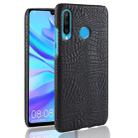 Shockproof Crocodile Texture PC + PU Case for Huawei nova 4e (Black) - 1