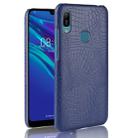 Shockproof Crocodile Texture PC + PU Case for Huawei Y6 (2019) (Blue) - 1