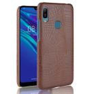 Shockproof Crocodile Texture PC + PU Case for Huawei Y6 (2019) (Brown) - 1