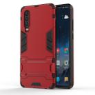 Shockproof PC + TPU Case for Huawei P30, with Holder(Red) - 1
