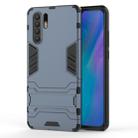 Shockproof PC + TPU Case for Huawei P30 Pro, with Holder(Navy Blue) - 1