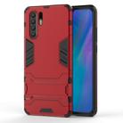 Shockproof PC + TPU Case for Huawei P30 Pro, with Holder(Red) - 1