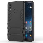 Shockproof PC + TPU Case for Huawei Y7(2019), with Holder(Black) - 1