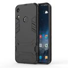 Shockproof PC + TPU Case for Huawei Honor 8A, with Holder(Black) - 1