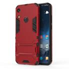 Shockproof PC + TPU Case for Huawei Honor 8A, with Holder(Red) - 1