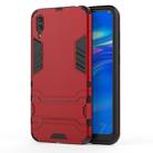 Shockproof PC + TPU Case for Huawei Enjoy 9, with Holder (Red) - 1