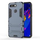 Shockproof PC + TPU Case for Huawei Honor V20, with Holder (Navy Blue) - 1