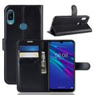 Litchi Texture Horizontal Flip Leather Case for Huawei Y6 2019, with Wallet & Holder & Card Slots(Black) - 1