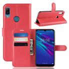 Litchi Texture Horizontal Flip Leather Case for Huawei Y6 2019, with Wallet & Holder & Card Slots(Red) - 1