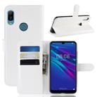 Litchi Texture Horizontal Flip Leather Case for Huawei Y6 2019, with Wallet & Holder & Card Slots(White) - 1