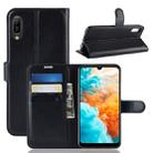 Litchi Texture Horizontal Flip Leather Case for Huawei Y6 Pro 2019, with Wallet & Holder & Card Slots(Black) - 1