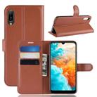 Litchi Texture Horizontal Flip Leather Case for Huawei Y6 Pro 2019, with Wallet & Holder & Card Slots(Brown) - 1