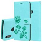 Rose Embossed Horizontal Flip PU Leather Case for Huawei Honor 8A/Y6 2019, with Holder & Card Slots & Wallet(Green) - 1