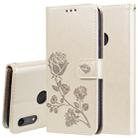 Rose Embossed Horizontal Flip PU Leather Case for Huawei Honor 8A/Y6 2019, with Holder & Card Slots & Wallet(Gold) - 1